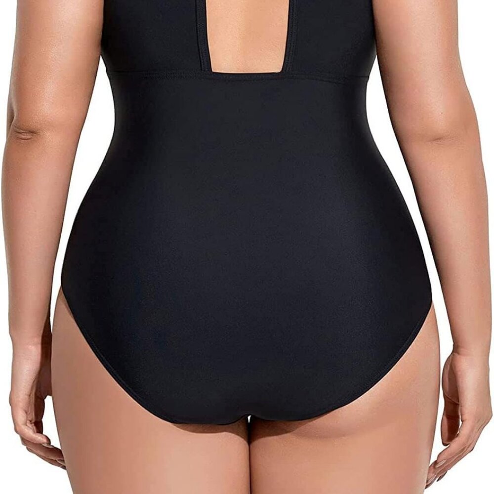 Daci High Neck Plunge Mesh Cutout Swimsuit - Picture 8 of 8